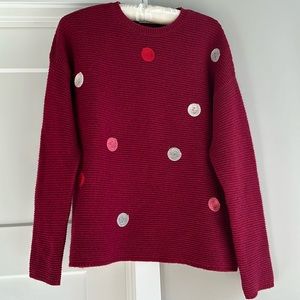 Cherry red wool sweater size small.